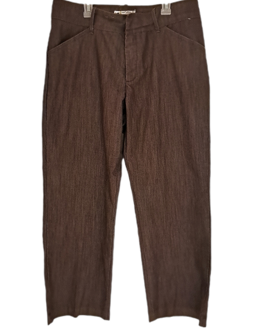 NWOT Lee Natural Fit Brown Pants Flat Front Trousers Office Career Stretch 12P